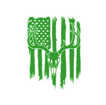Load image into Gallery viewer, Deer Buck Skull American Flag Custom Precision Die Cut Vinyl Decal Sticker Design Style Graphics