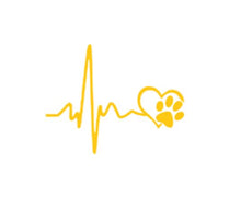 Load image into Gallery viewer, Paw Print Love Heartbeat Custom Precision Die Cut Vinyl Decal Sticker Design Style Graphics