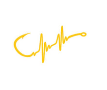 Load image into Gallery viewer, Fishing Hook Heartbeat Custom Precision Die Cut Vinyl Decal Sticker Design Style Graphics