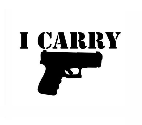 I Carry Pistol Gun Custom Precision Die Cut Vinyl Decal Sticker Design Style Graphics