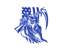 Load image into Gallery viewer, American Flag Grim Reaper Custom Precision Die Cut Vinyl Decal Sticker Design Style Graphics
