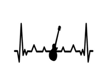 Load image into Gallery viewer, Guitar Heartbeat Custom Precision Die Cut Vinyl Decal Sticker Design Style Graphics
