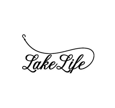 Lake Life Fishing Hook Custom Precision Die Cut Vinyl Decal Sticker Design Style Graphics