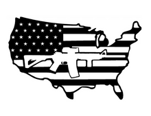 Load image into Gallery viewer, American Flag Rifle Gun Custom Precision Die Cut Decal Sticker Design Style Graphics
