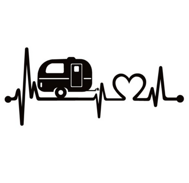 Camping Camper Love Heartbeat Custom Precision Die Cut Vinyl Decal Sticker Design Style Graphics