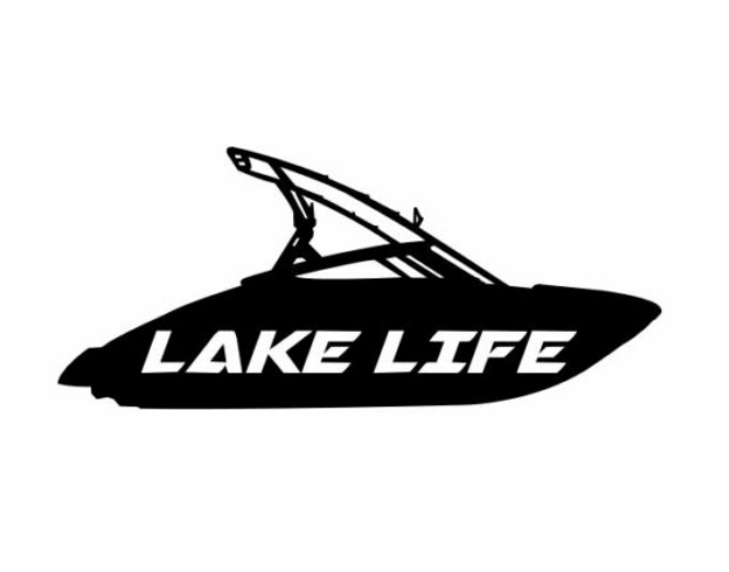 Lake Life Ski Boat Custom Precision Die Cut Vinyl Decal Sticker Design Style Graphics