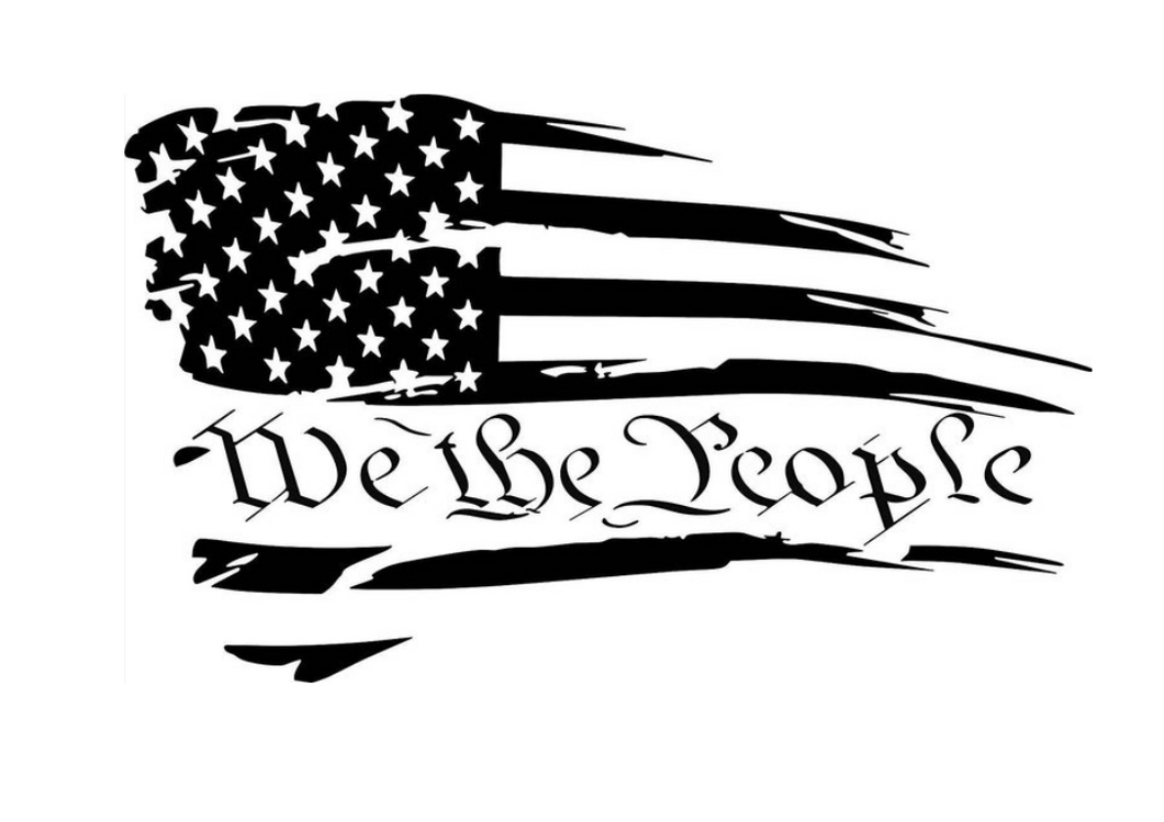 We The People Flag Decal Custom Precision Die Cut Decal Sticker Design Style