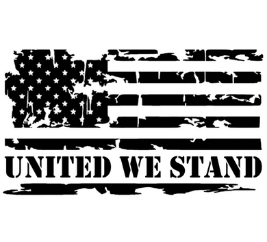 United We Stand American Flag Custom Precision Die Cut Vinyl Decal Sticker Design Style Graphics