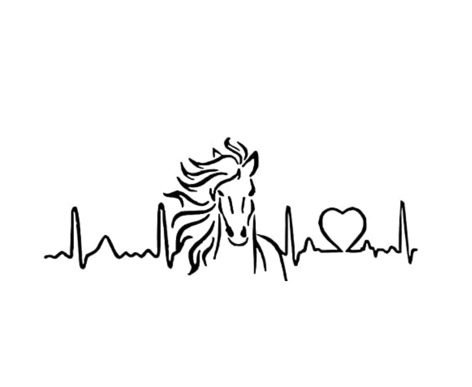 Horse Love Heartbeat Custom Precision Die Cut Vinyl Decal Sticker Design Style Graphics