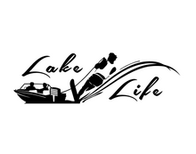 Load image into Gallery viewer, Lake Life Skier Custom Precision Die Cut Vinyl Decal Sticker Design Style Graphics
