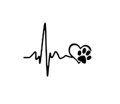 Paw Print Love Heartbeat Custom Precision Die Cut Vinyl Decal Sticker Design Style Graphics