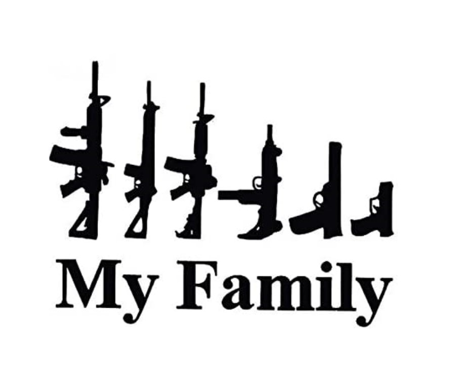 My Family Gun Custom Precision Die Cut Vinyl Decal Sticker Design Style Graphics