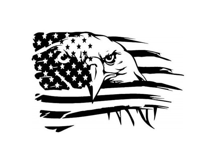 American Flag Bald Eagle Custom Precision Die Cut Vinyl Decal Sticker Design Style Graphics