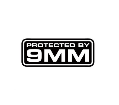 Protected By 9mm Custom Precision Die Cut Vinyl Decal Sticker Design Style Graphics