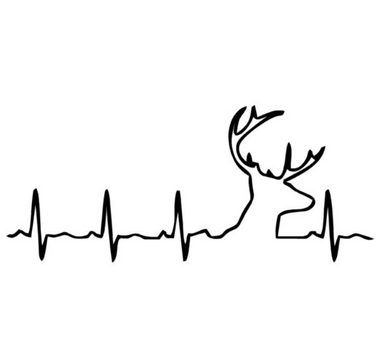 Deer Buck Heartbeat Custom Precision Die Cut Vinyl Decal Sticker Design Style Graphics