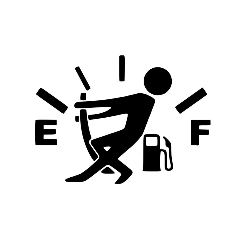 Empty Fuel Man Decal | Sticker (Small Sizes) – Design Style