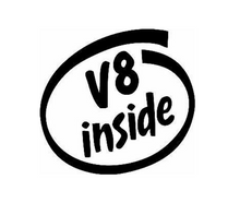 Load image into Gallery viewer, V8 Inside Custom Precision Die Cut Vinyl Decal Sticker Design Style Graphics
