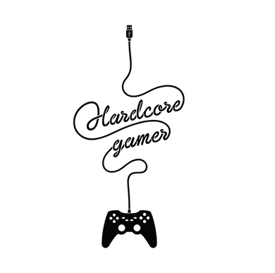 Hardcore Gamer Custom Precision Die Cut Vinyl Decal Sticker Design Style Graphics