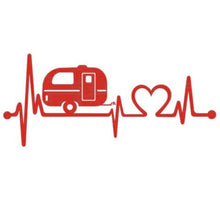 Load image into Gallery viewer, Camping Camper Love Heartbeat Custom Precision Die Cut Vinyl Decal Sticker Design Style Graphics
