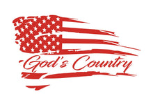 Load image into Gallery viewer, God&#39;s Country American Flag Custom Precision Die Cut Vinyl Decal Sticker Design Style Graphics
