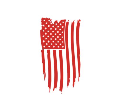 The 3x5 Bloody Splatter 3M Reflective American Flag Decal USA