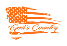 Load image into Gallery viewer, God&#39;s Country American Flag Custom Precision Die Cut Vinyl Decal Sticker Design Style Graphics
