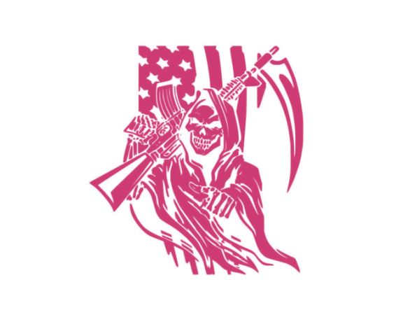 Grim Reaper Lurking Vinyl Decal – Spooky Black Sticker, 3.3 X 6 Inches, Made In USA