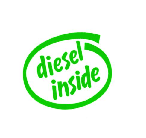 "DIESEL INSIDE" Vinyl Car Window Sticker – Glossy Decal, Any Size Available