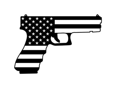 American Flag Pistol Gun Custom Precision Die Cut Vinyl Decal Sticker Design Style Graphics
